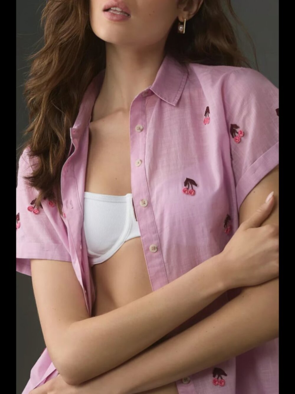 Maeve Fruit Embroiders Short Sleeve Shirt - Picture 3 of 9